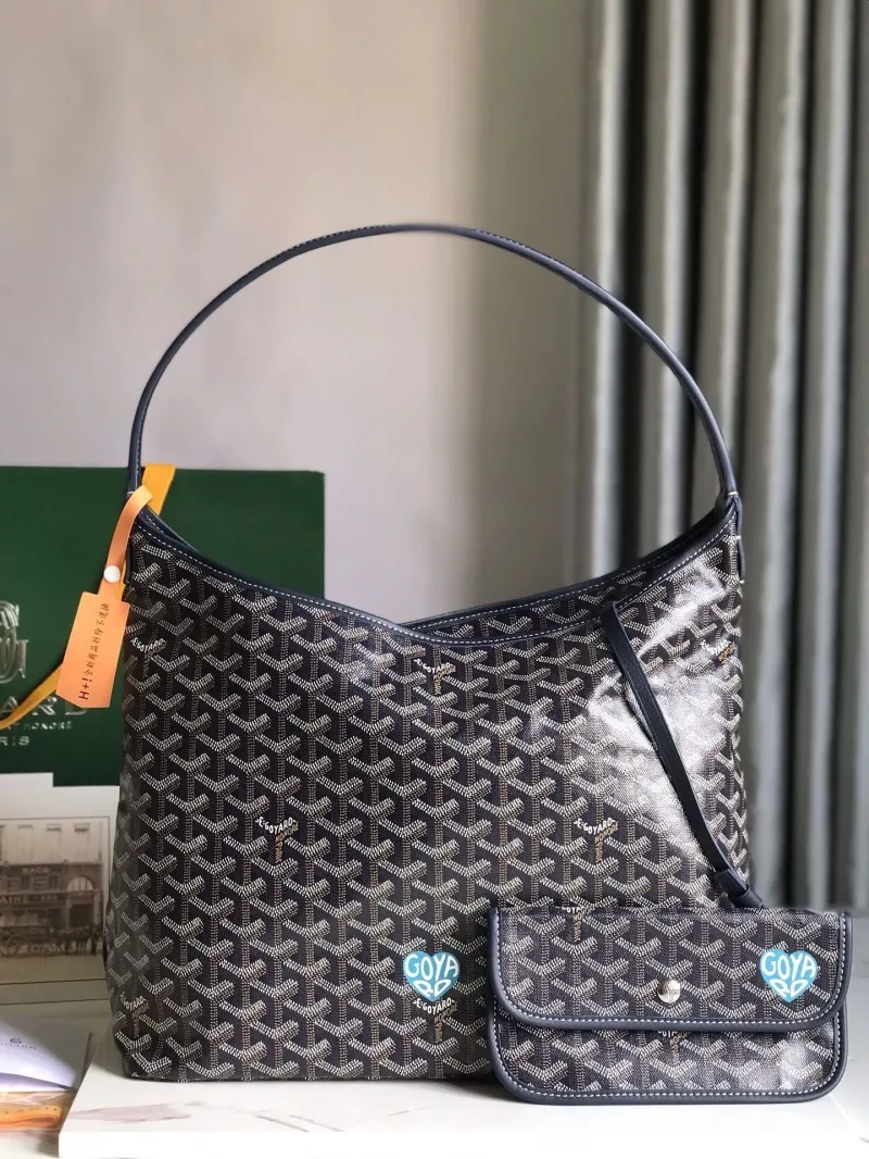 Goyard Navy Hobo Shoulder Bag with Pouch