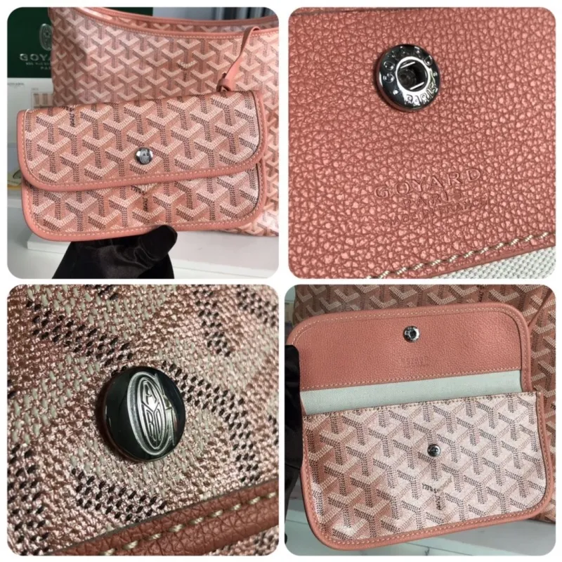 Goyard Pink Hobo Shoulder Bag with Pouch - Image 8