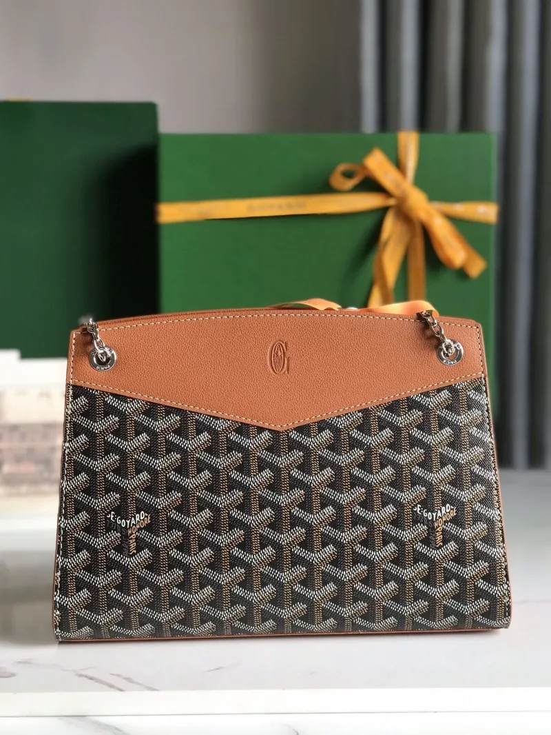 Goyard Black Tan Top Handle Bag - Image 3