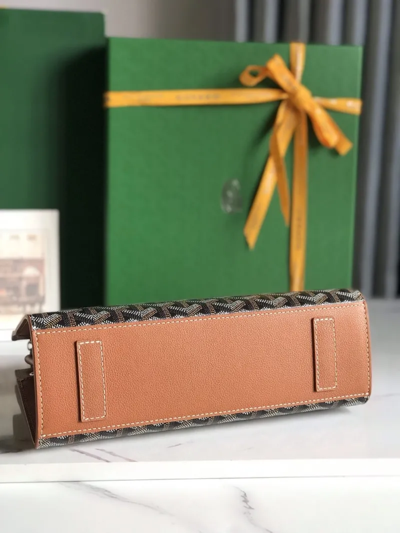 Goyard Black Tan Top Handle Bag - Image 6