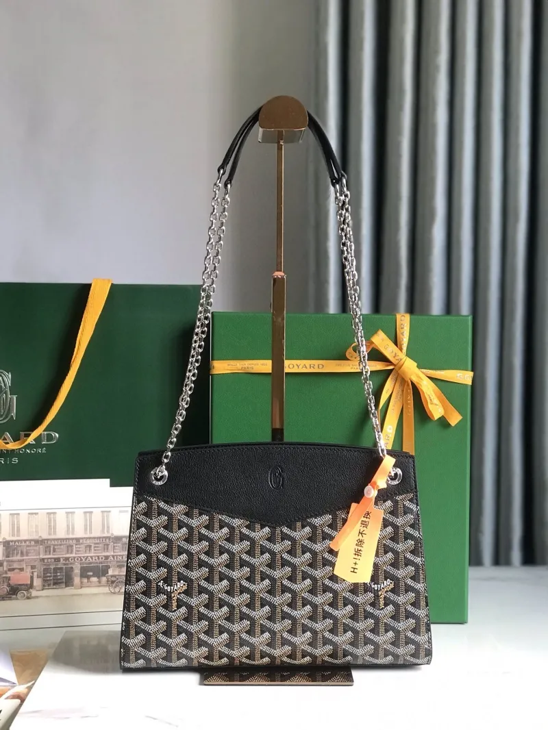Goyard Black Top Handle Chain Shoulder Bag 215