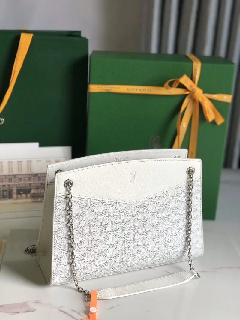 Alternative view of Goyard White Top Handle Chain Shoulder Bag 218