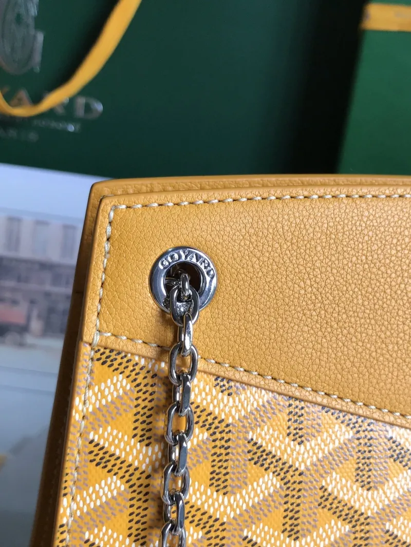 Goyard Yellow Top Handle Chain Shoulder Bag - Image 6