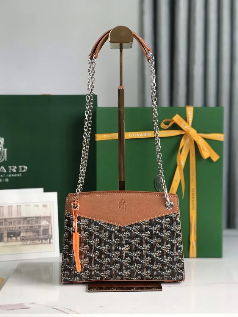Goyard 223 Brown Monogram Chain Shoulder Bag