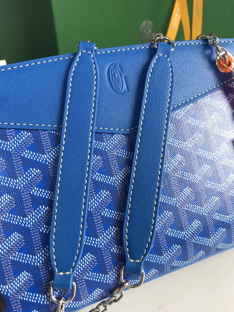 Goyard Blue Top Handle Chain Bag 224 - Image 7