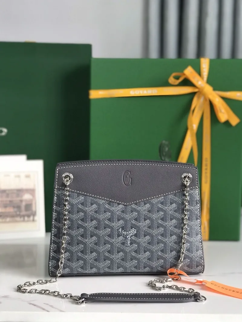 Alternative view of Goyard Gray Chain Shoulder Bag 226
