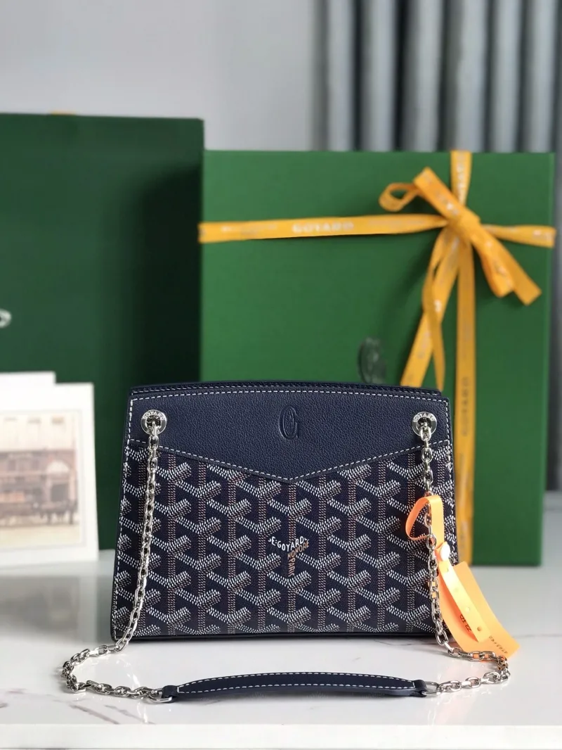 Alternative view of Goyard Navy Blue Chain Crossbody Bag 227