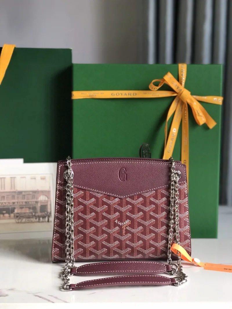 Goyard Burgundy Chain Shoulder Bag - Image 3