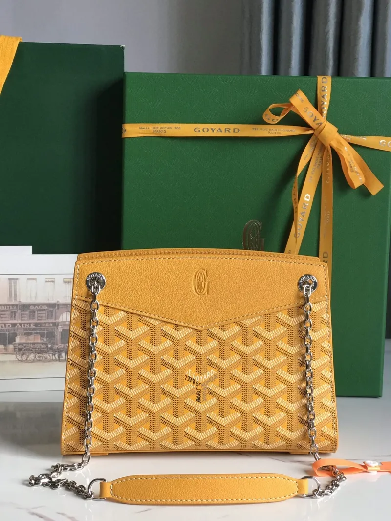 Alternative view of Goyard Yellow Top Handle Chain Shoulder Bag 229