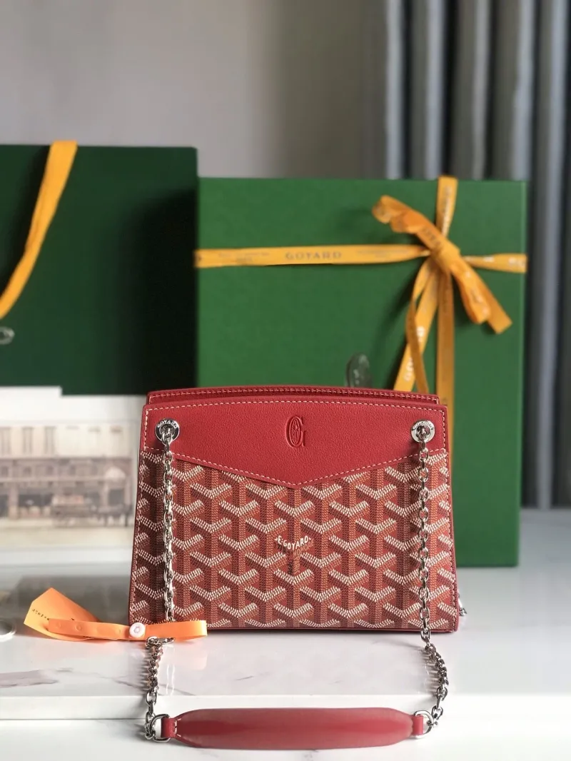 Alternative view of Goyard Red Top Handle Chain Bag 232