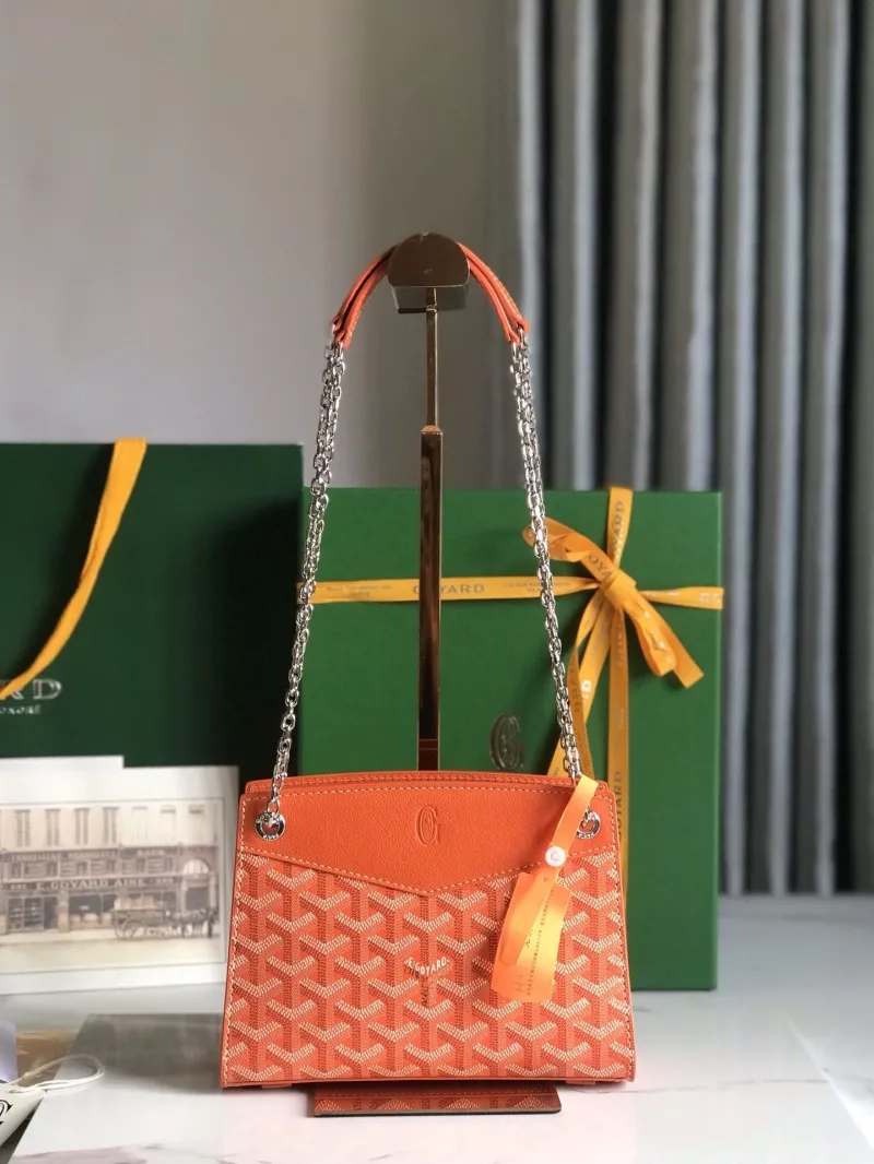 Goyard Orange Top Handle Chain Bag 233