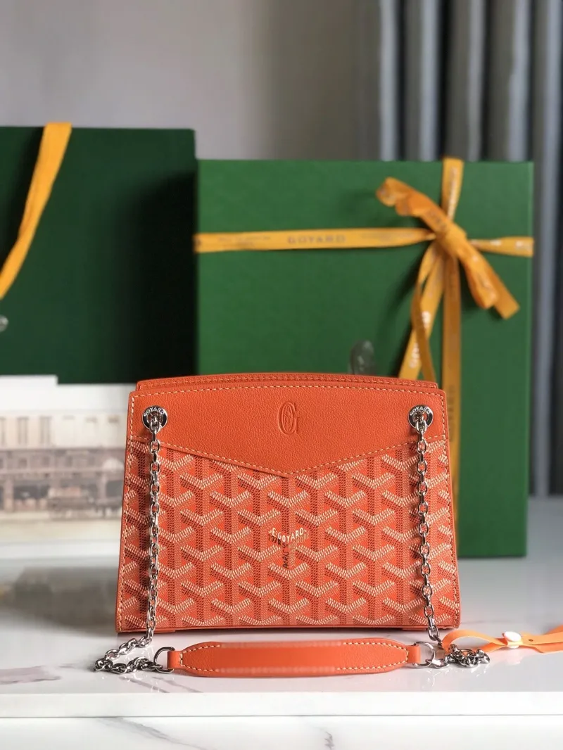 Alternative view of Goyard Orange Top Handle Chain Bag 233