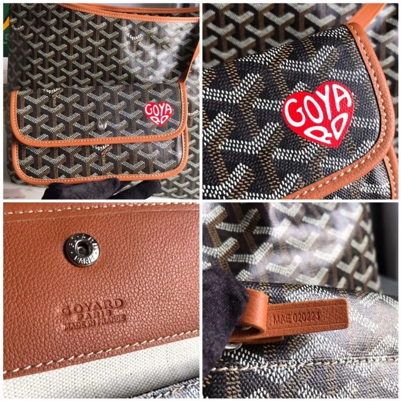 Goyard Black Tan Hobo Shoulder Bag with Pouch - Image 5