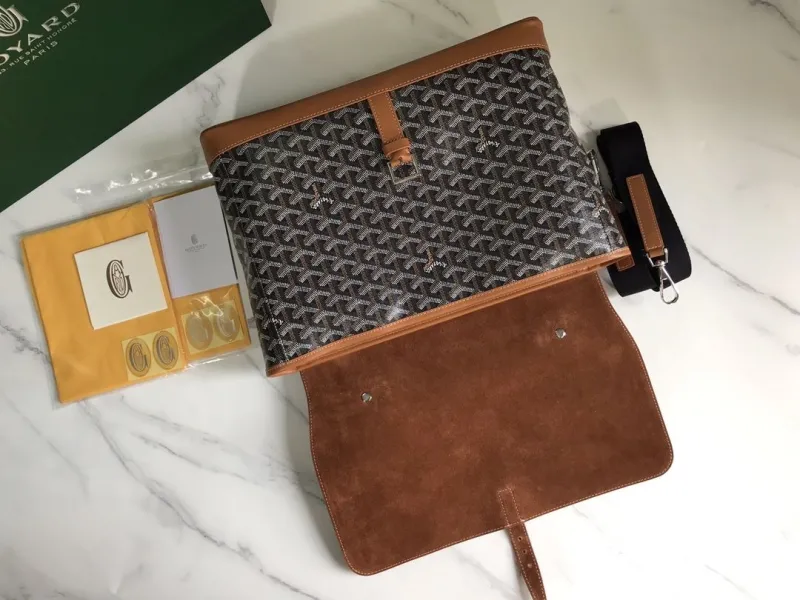 Goyard Brown Black Top Handle Briefcase 243 - Image 5