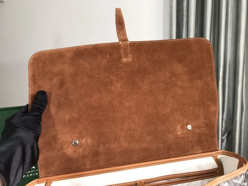 Goyard Brown Black Top Handle Briefcase 243 - Image 7