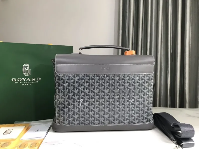 Goyard Gray Top Handle Briefcase Bag 244 - Image 3