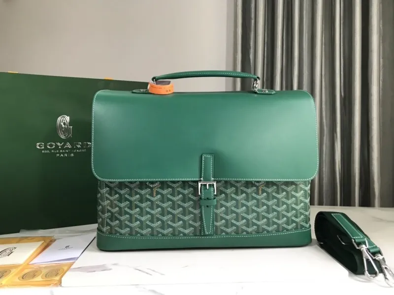 Goyard Green Top Handle Briefcase Bag