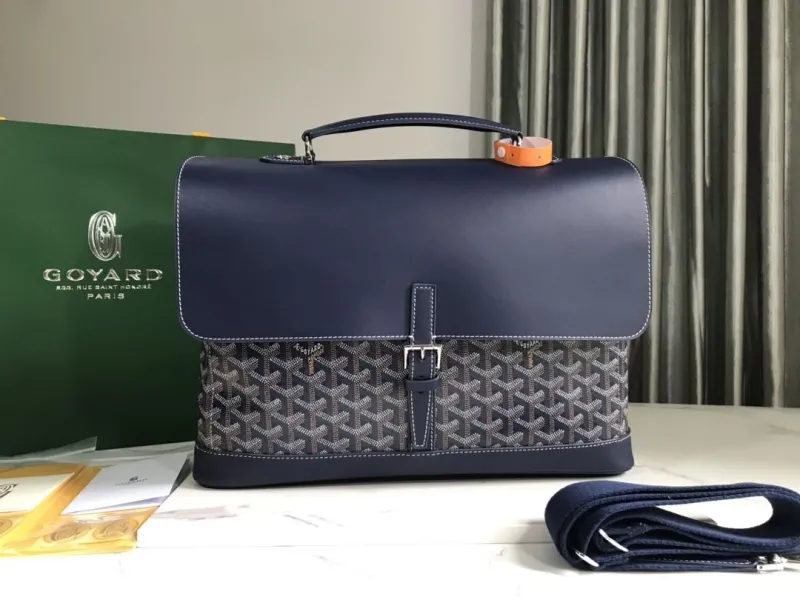Goyard Navy Blue Top Handle Briefcase 246