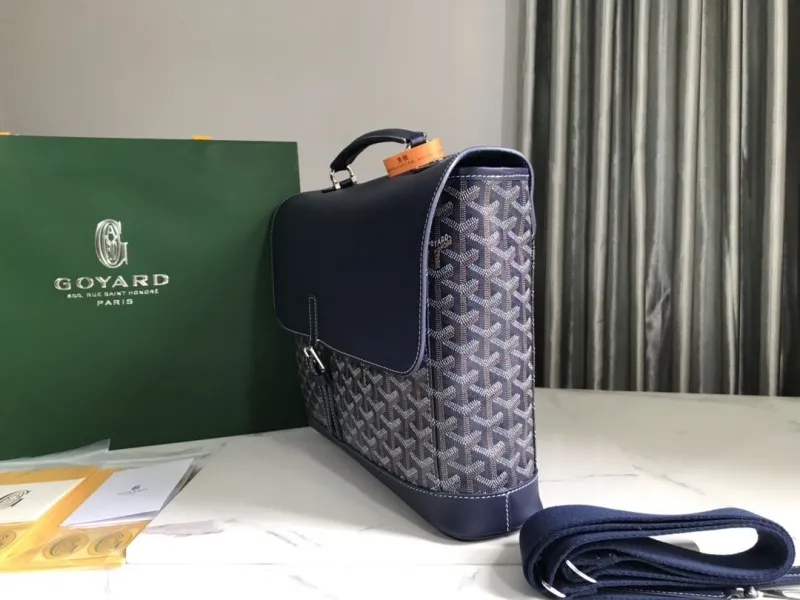 Alternative view of Goyard Navy Blue Top Handle Briefcase 246