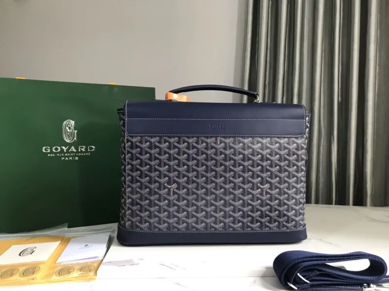 Goyard Navy Blue Top Handle Briefcase 246 - Image 3