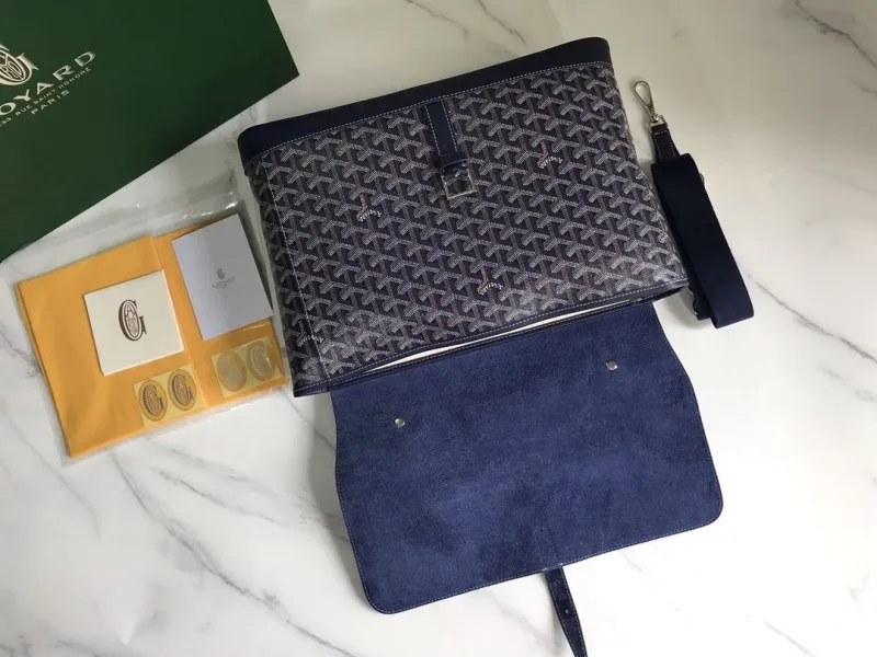 Goyard Navy Blue Top Handle Briefcase 246 - Image 9