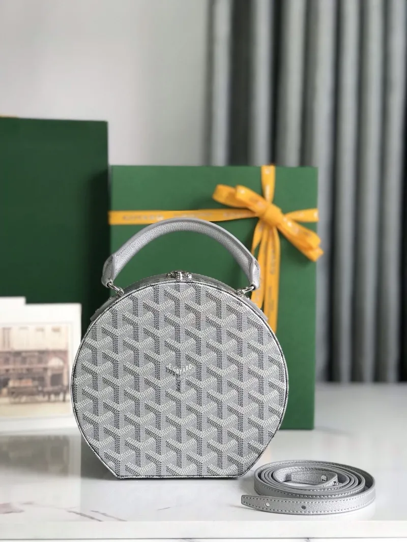 Goyard Silver Round Top Handle Bag 257 - Image 3