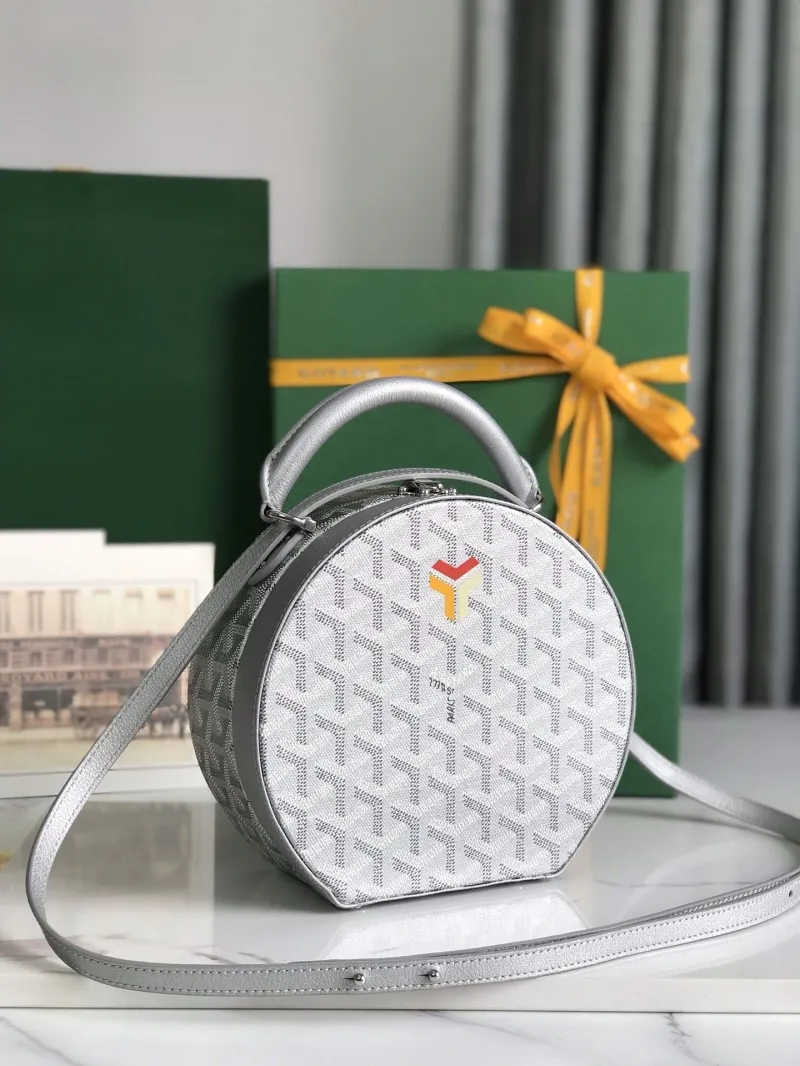 Goyard Silver Round Top Handle Bag 257 - Image 8