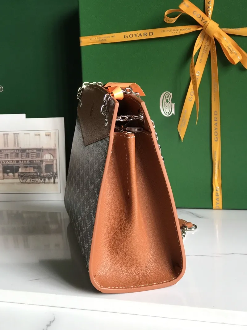 Alternative view of Goyard Black Tan Top Handle Chain Handbag