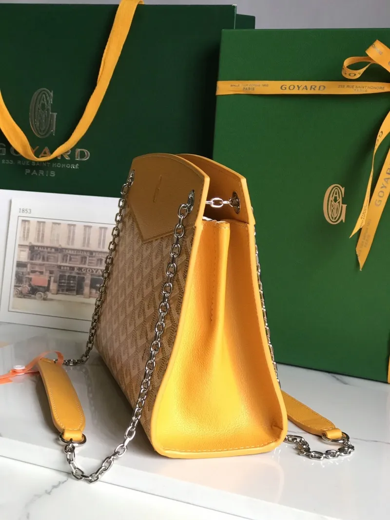 Goyard Yellow Top Handle Chain Shoulder Bag - Image 3