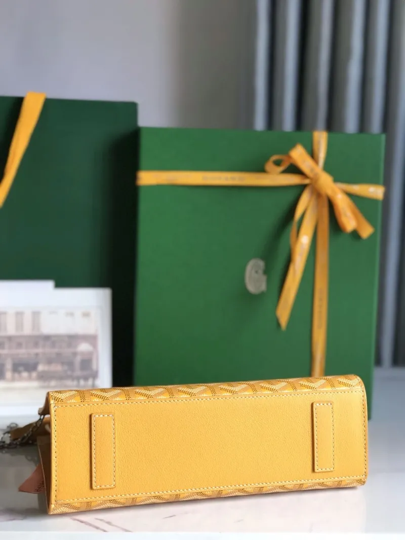 Goyard Yellow Top Handle Chain Shoulder Bag - Image 4