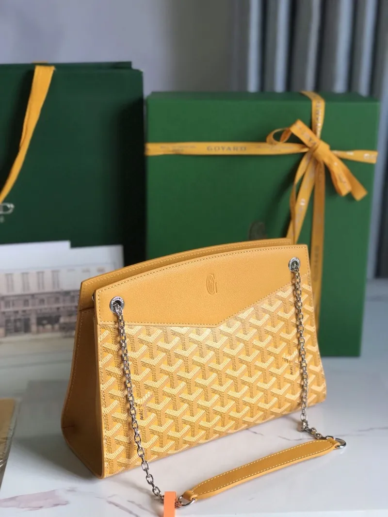 Goyard Yellow Top Handle Chain Shoulder Bag - Image 9