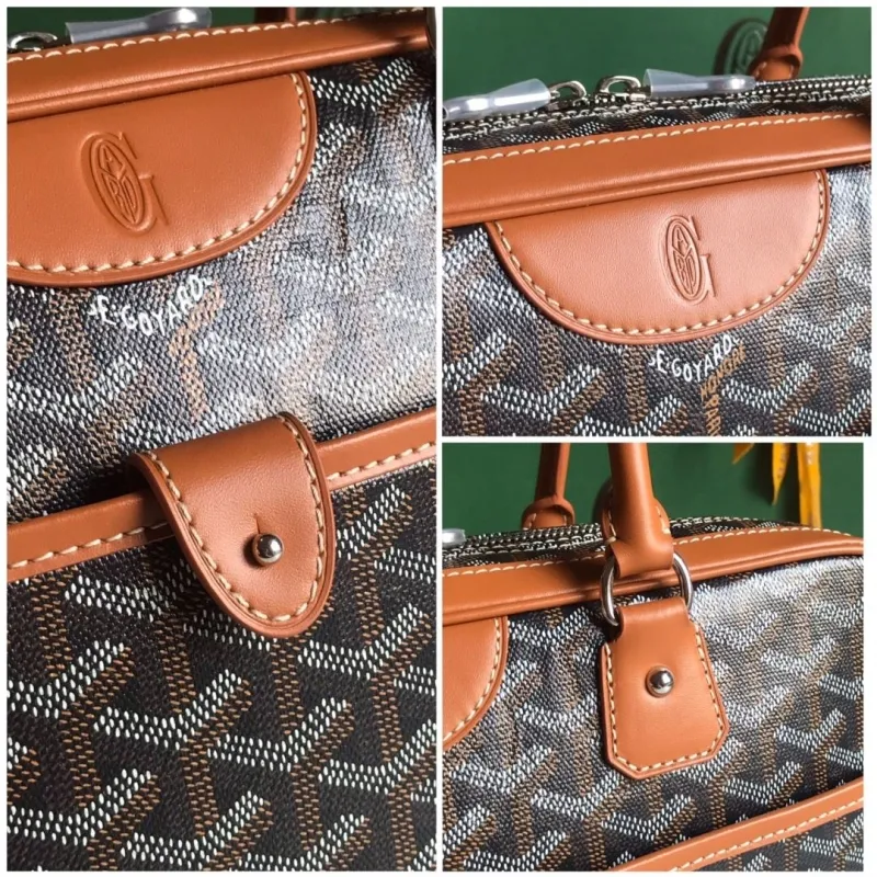 Goyard Top Handle Bag 271 Black Tan - Image 4