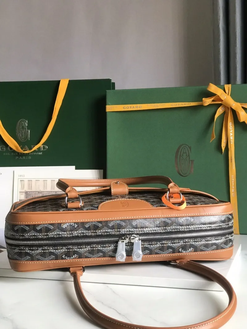 Goyard Top Handle Bag 271 Black Tan - Image 6