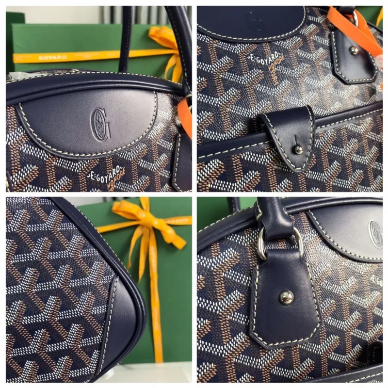 Goyard Navy Top Handle Bag 288 - Image 6