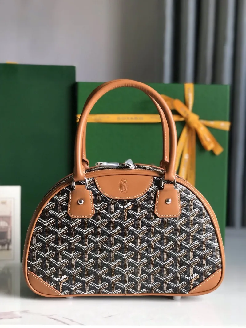 Goyard Black Tan Top Handle Bag 296 - Image 3