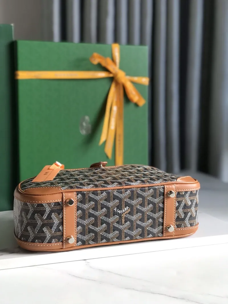 Goyard Black Tan Top Handle Bag 296 - Image 4