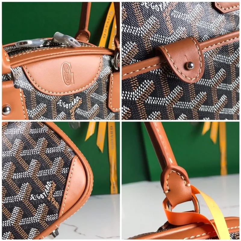 Goyard Black Tan Top Handle Bag 296 - Image 5