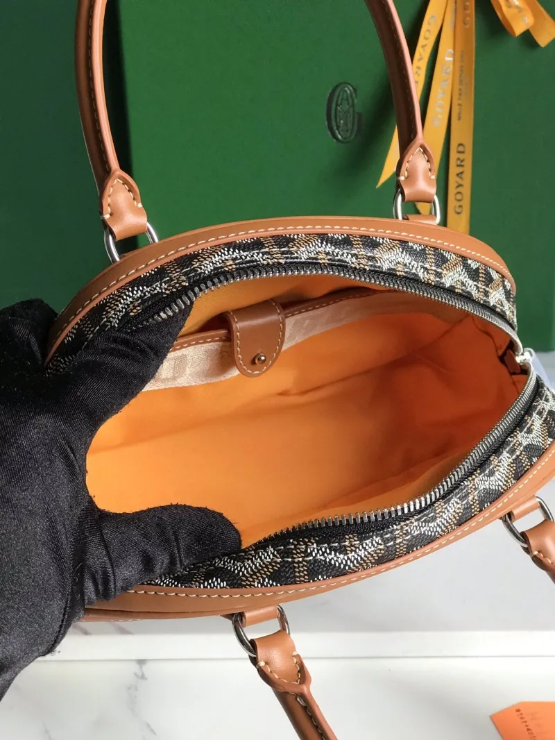 Goyard Black Tan Top Handle Bag 296 - Image 8