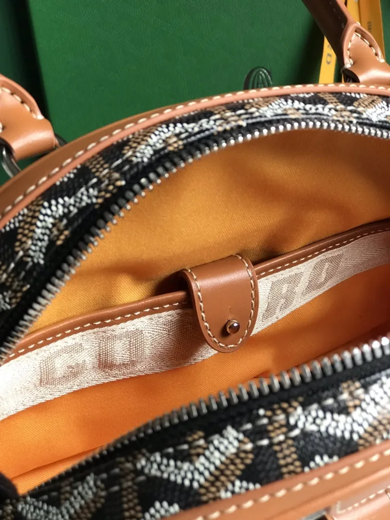 Goyard Black Tan Top Handle Bag 296 - Image 9