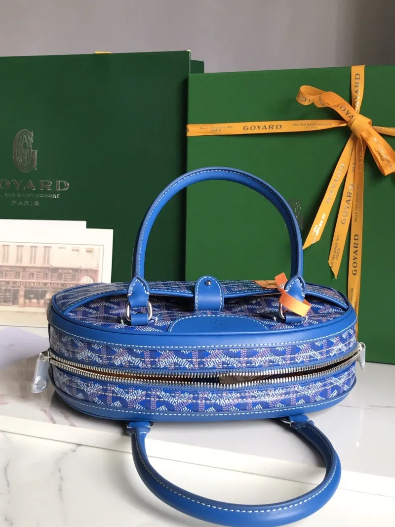 Goyard Blue Top Handle Bag 298 - Image 7