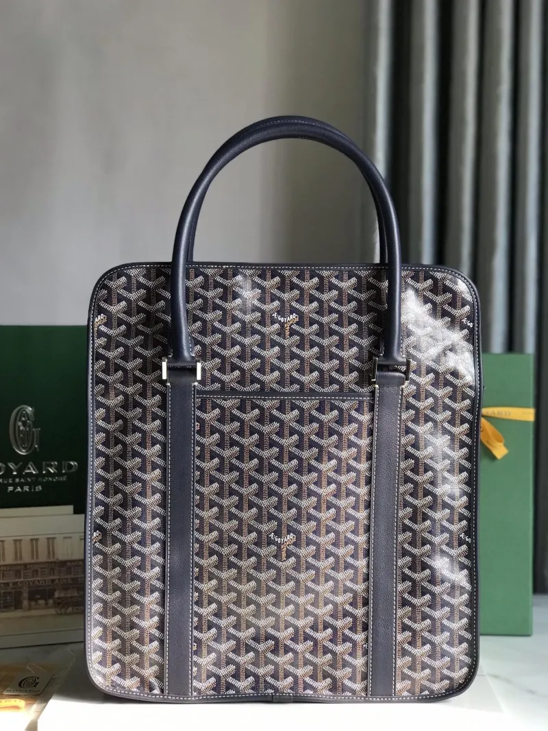 Goyard Vertical Top Handle Tote Bag Navy