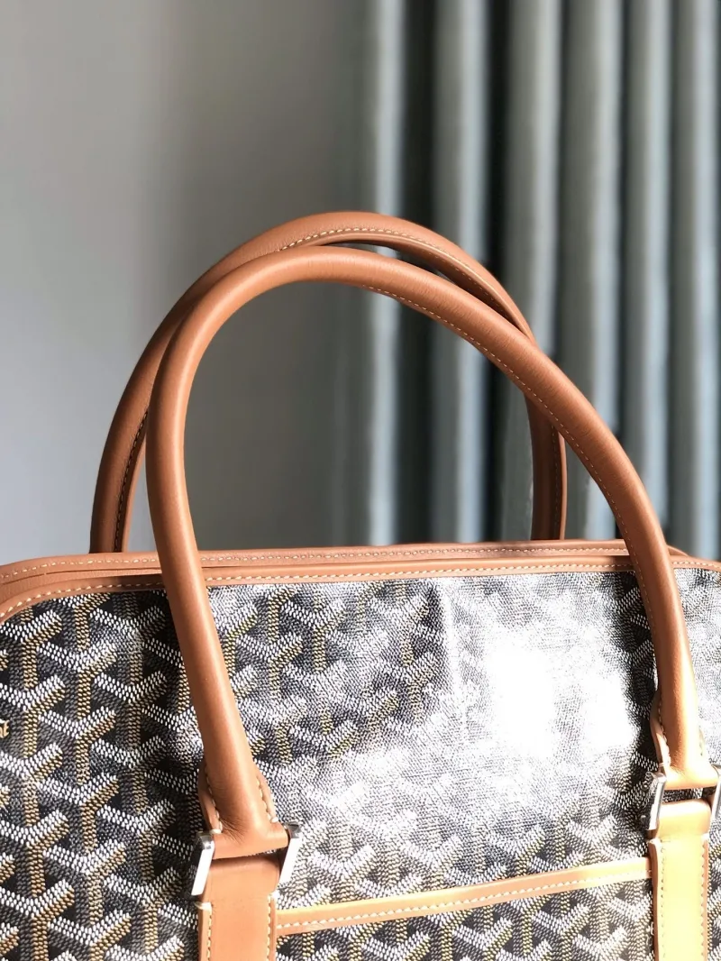 Goyard 313 Vertical Top Handle Tote Bag Black Tan - Image 4