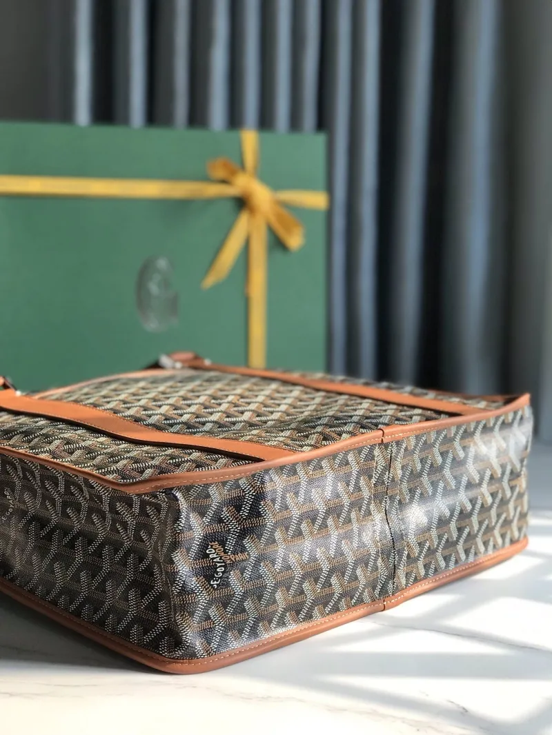 Goyard 313 Vertical Top Handle Tote Bag Black Tan - Image 6