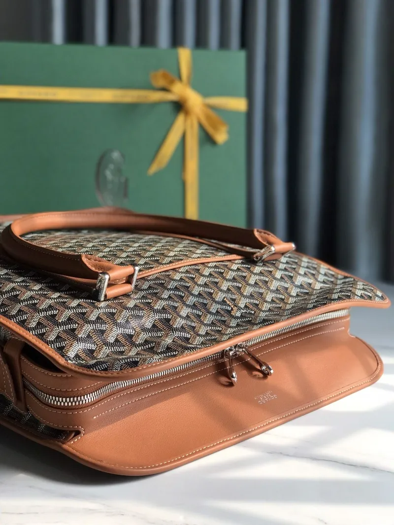 Goyard 313 Vertical Top Handle Tote Bag Black Tan - Image 8