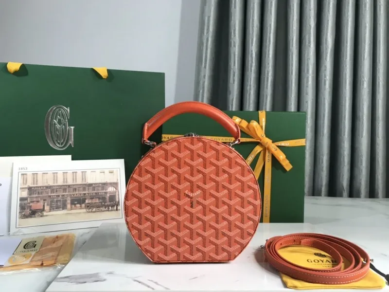 Goyard Orange Round Top Handle Bag