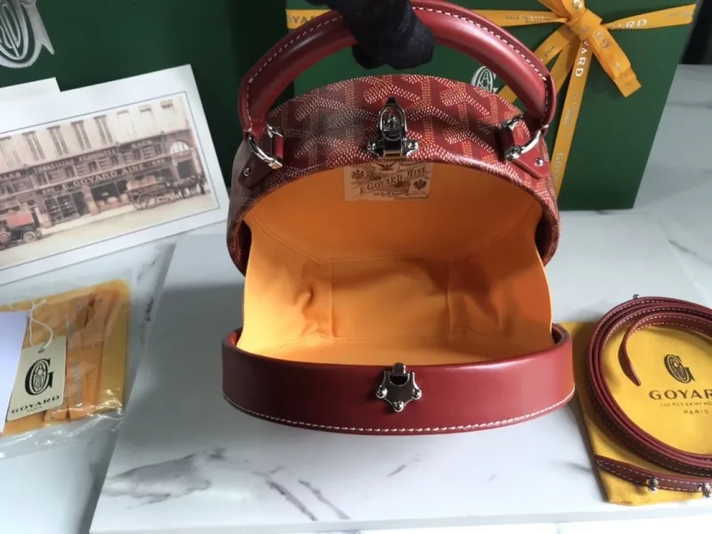 Goyard Red Round Top Handle Bag - Image 8
