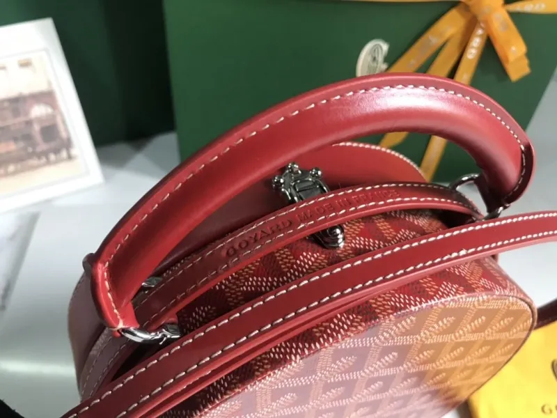 Goyard Red Round Top Handle Bag - Image 9