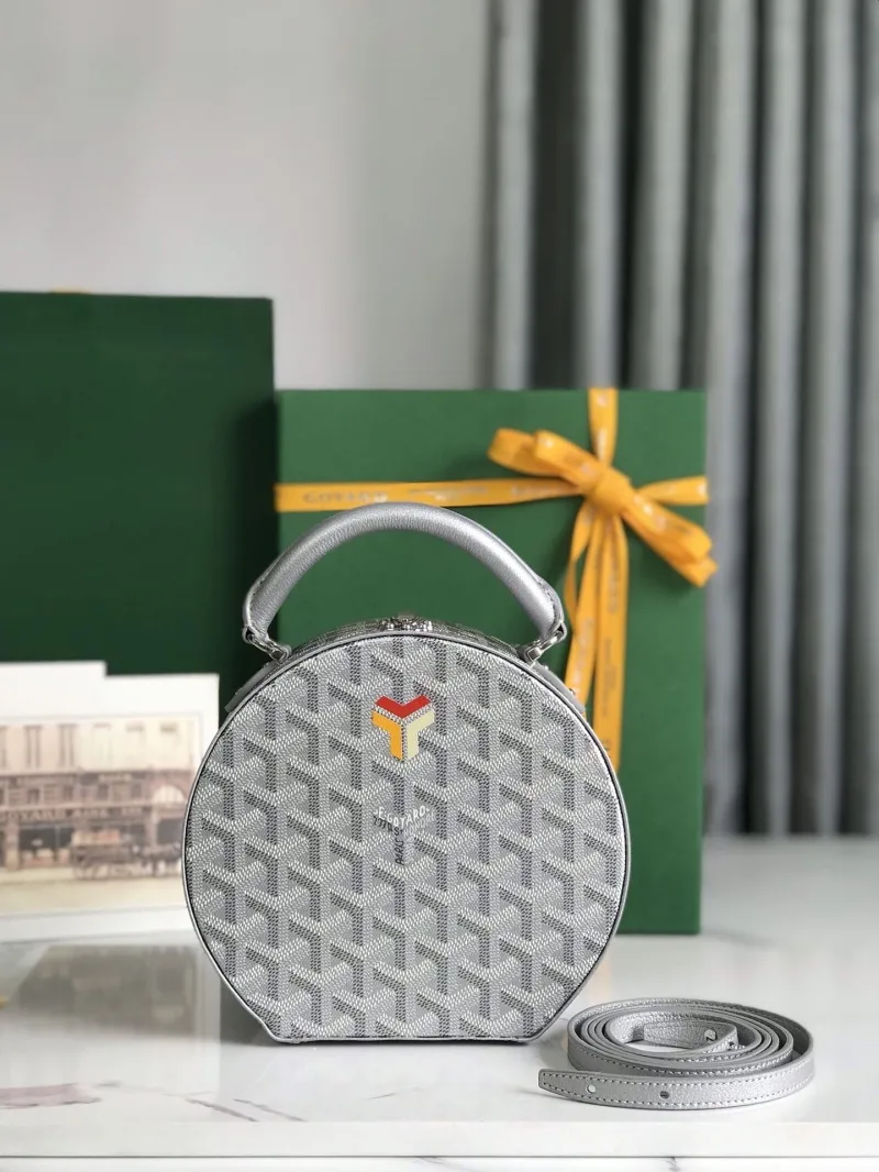 Goyard Silver Round Top Handle Bag 325
