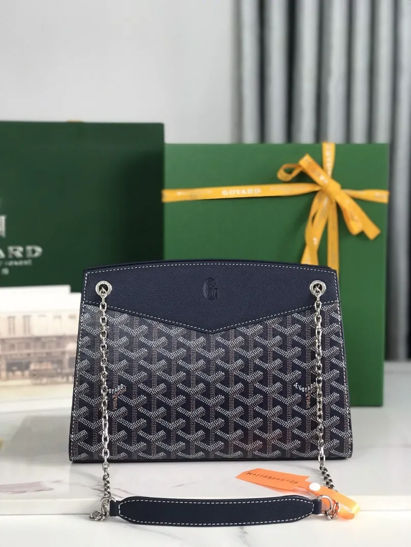 Goyard Navy Top Handle Chain Bag 327