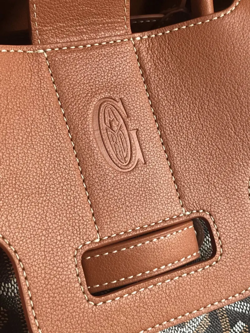 Goyard Tan Black Top Handle Tote Bag 339 - Image 5